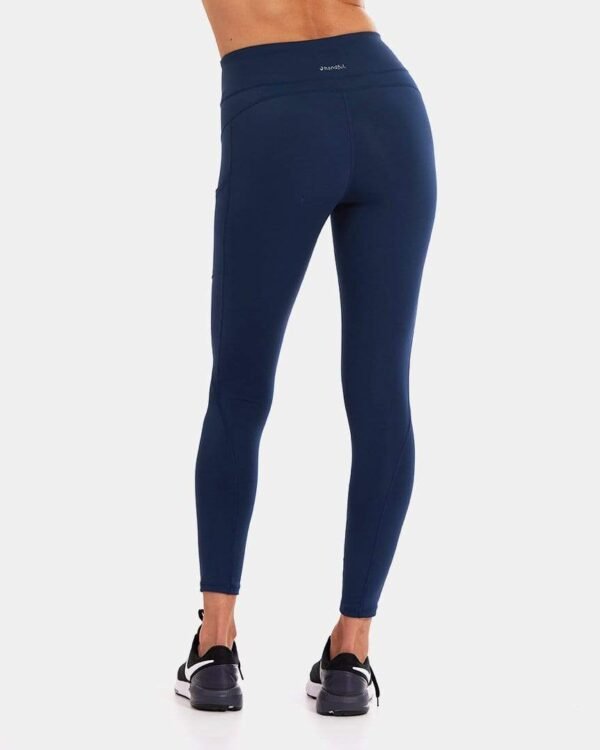 Fabfeat Mid-Rise Pocket Leggings – Navy Performance Fit