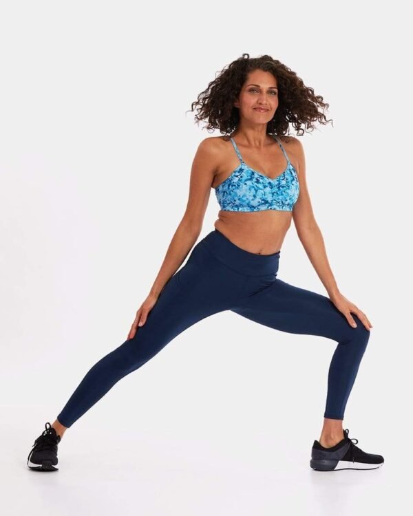 Fabfeat Mid-Rise Pocket Leggings – Navy Performance Fit