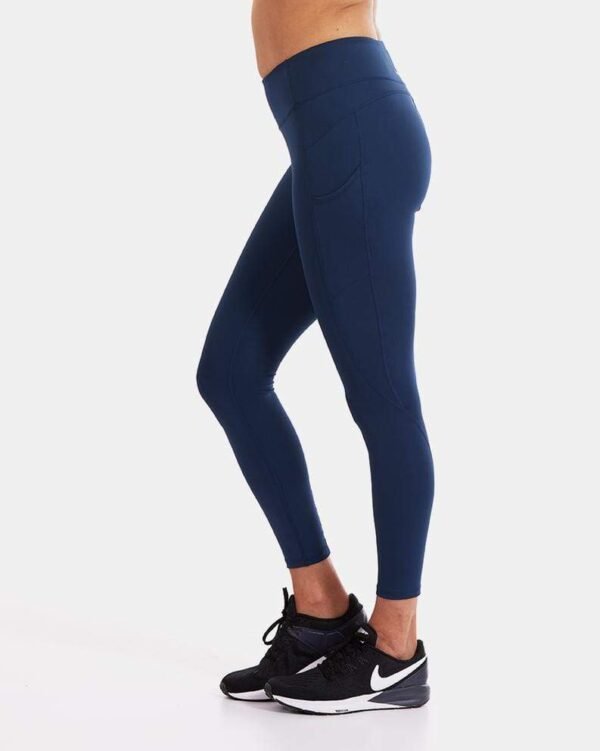 Fabfeat Mid-Rise Pocket Leggings – Navy Performance Fit
