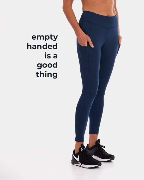Fabfeat Mid-Rise Pocket Leggings – Navy Performance Fit