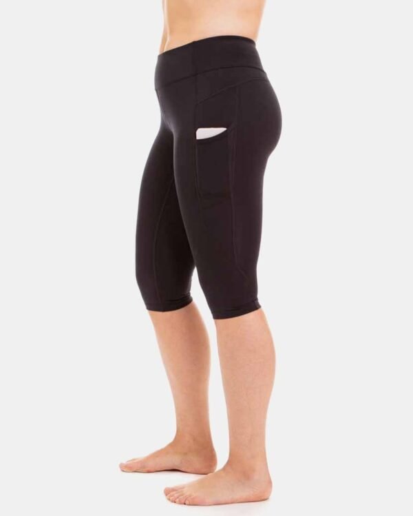 Fabfeat Mid-Rise Crop Leggings with Pockets – Classic Black